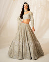 Lehenga - Crop Top Light Gray 225A